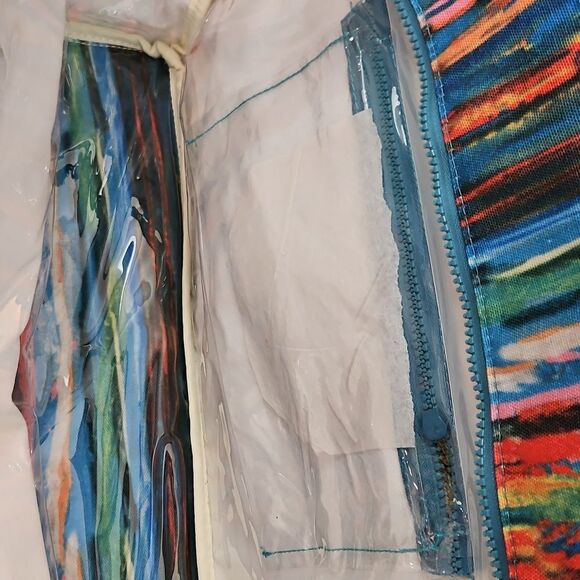 NWT M B Greene Colorful Striped Shopper Tote Bag - Picture 6 of 9